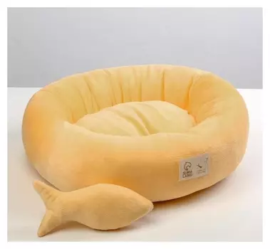 Лежанка с рыбкой, 45х35х11 см, персиковая