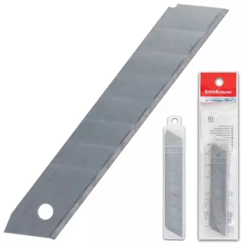 Лезвия для ножей 18 мм комплект 10 шт., толщина лезвия 0,5 мм, в пластиковом пенале, Erich Krause