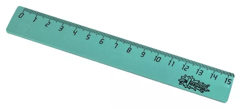 Линейка 15см №1 School пластик бирюза