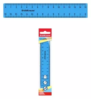 Линейка 15см, гибкая Erichkrause Bubble Gum, пластиковая, голубая, ароматизированная, во флоупаке