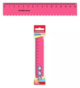 Линейка 15см, гибкая Erichkrause Bubble Gum, с волнистым краем, пластиковая, ароматизированная, розовая, во флоупаке