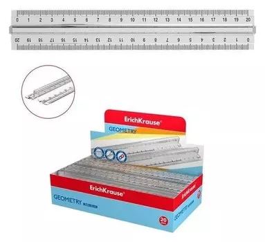 Линейка 20 см Clear с держателем