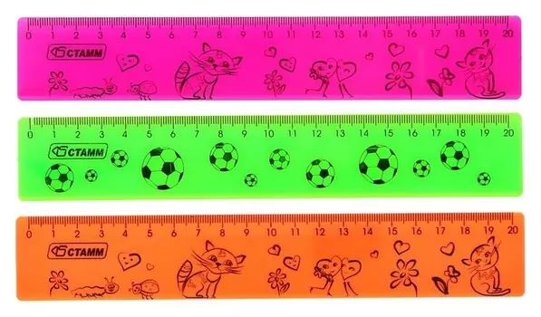 Линейка 20 см широкая Neon