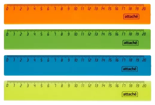 Линейка 20см Attache 4 шт/уп