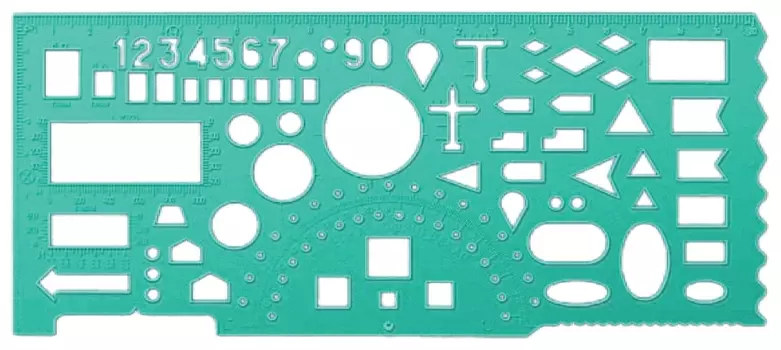 Линейка офицерская 20 см, стамм, гибкая, 65 тактических элементов, отливная шкала, тт02