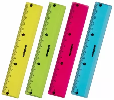 Линейка пластиковая 15 см юнландия "Color", тонированная, 210752