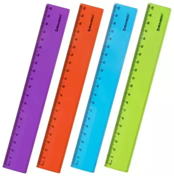 Линейка пластиковая 20 см Brauberg "Fruity", тонированная, 210766