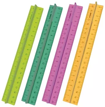 Линейка пластиковая 20 см, стамм "Neon Crystal", с держателем, прозрачная, неоновая, лн17