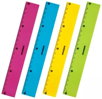 Линейка пластиковая 20 см юнландия "Color", тонированная, 210753