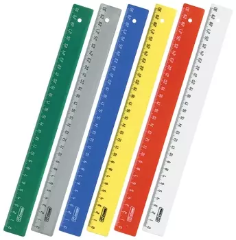 Линейка пластиковая 30 см, стамм, непрозрачная, лн30