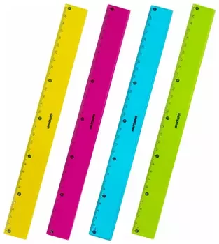 Линейка пластиковая 30 см юнландия "Color", тонированная, 210754