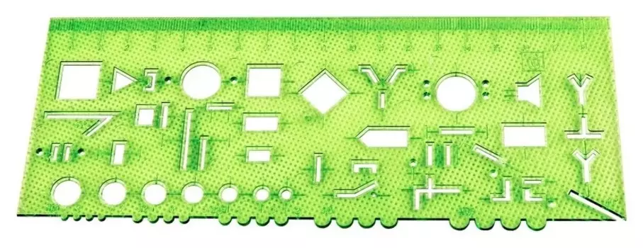 Линейка радиотехническая 18см Attache прозрачная зеленая