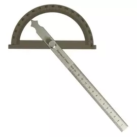 Линейка-транспортир 15 см нерж сталь