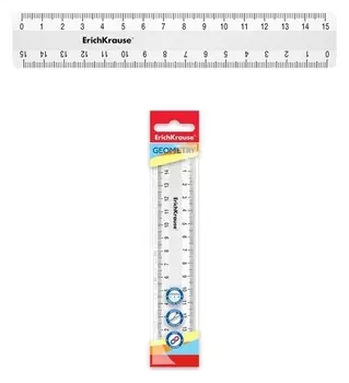 Линейнка 15 см, Erichkrause Classic, пластиковая, непрозрачная, белая, во флоупаке
