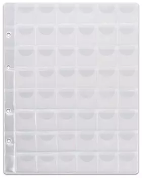 Листы-вкладыши для монет для альбома "Оптима" М9-05, комплект 5 шт., 200х250 мм, 48 карманов