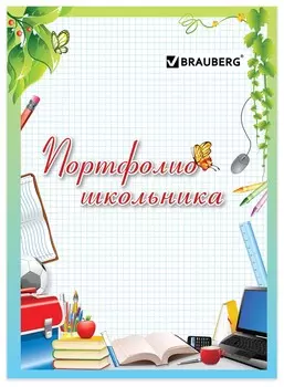 Листы-вкладыши для портфолио школьника, 14 разделов, 16 листов, Любимая школа