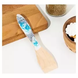 Лопатка деревянная "Мрамор №2" 21х4,5х0,4 см береза, эпоксидная смола