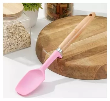 Лопатка доляна «Стелла», 31×5,5×2,5 см, цвет розовый