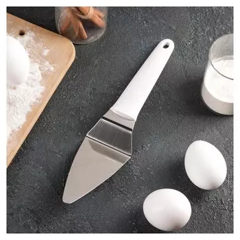 Лопатка кондитерская доляна «Виктори», 27,5 см, с пластиковой ручкой, изогнутая