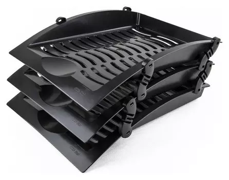 Лотки Attache Office набор 3х горизонт. лотков на пластик. крепл. 6см, черн