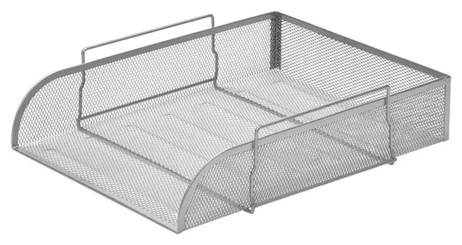 Лоток для бумаг Attache горизонт., металл. сетка, выс.83мм, (Серебро)