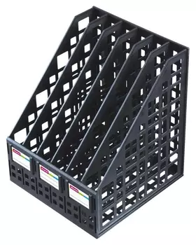 Лоток для бумаг Attache сборный вертикальный 6 отделений 240 мм черный