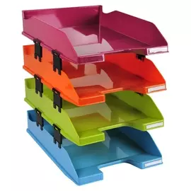 Лоток для бумаг Exacompta этажерка 4 лотка и 12 монтажных распорок