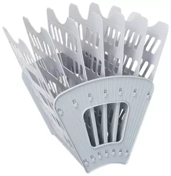 Лоток для бумаг стамм, 7-ми секционный, 6 отделений, серый, лт40