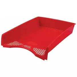 Лоток горизонтальный для бумаг Staff "Profit", A4 (330х260х60 мм), полипропилен, красный, 237272