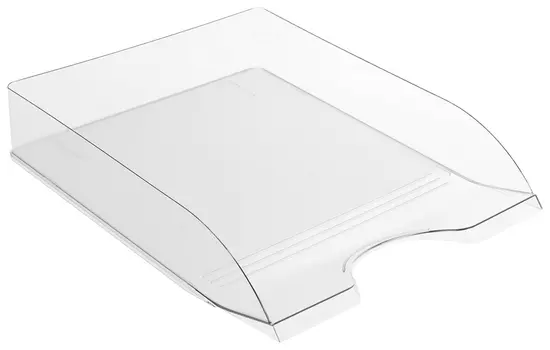 Лоток горизонтальный для бумаг стамм "Дельта", А4 (315х250х60 мм), прозрачный, лт652
