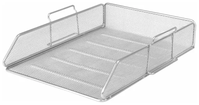 Лоток горизонтальный металлический для бумаг Brauberg "Germanium", А4 (260х337х77 мм), серебристый, 231955