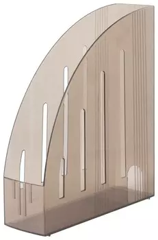 Лоток вертикальный для бумаг Brauberg "Energy" (261х85х300 мм), эргономичная форма, тонированный коричневый, 231550