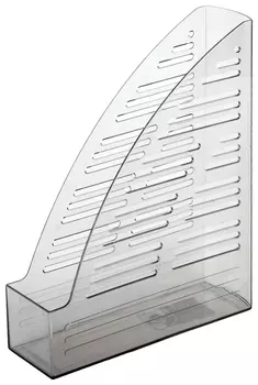 Лоток вертикальный для бумаг Brauberg "Standard", 245х70х295 мм, тонированный серый, 237222