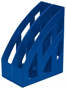 Лоток вертикальный для бумаг комплект 2 шт., Brauberg "Modern", 245х75х320 мм, синий, 238031
