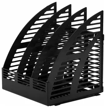 Лоток вертикальный для бумаг Staff Basic, 245х240х285 мм, 3 отделения, сетчатый сборный, 100