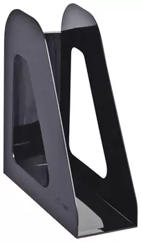 Лоток вертикальный для бумаг стамм "Фаворит" (233х240 мм), ширина 90 мм, черный, лт705