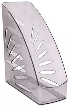 Лоток вертикальный для бумаг, увеличенная ширина (245х263 мм), увеличенная ширина 110 мм стамм "Тропик", тонированный серый, лт353