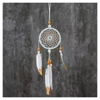 Ловец снов "Белое с золотом" 30х7 см