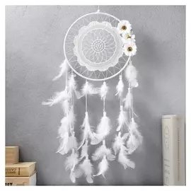 Ловец снов "Цветочные сны, белый" 65х20 см 3775573