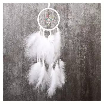 Ловец снов "Паутинка с жемчужинами" D=11 см 40 см