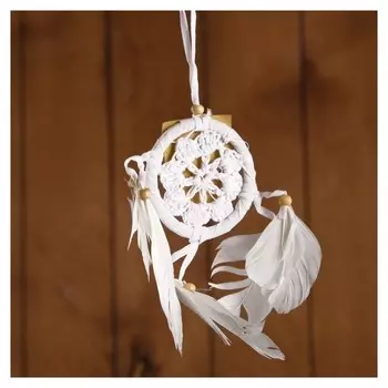 Ловец снов "Спокойствие" белый 6х0,5х20 см