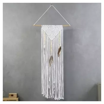 Ловец снов "Вязанные треугольники" белый 63х43 см