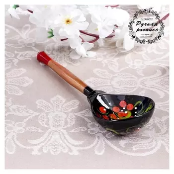 Ложка «Чернушка», полубаская, 19×6 см, хохлома