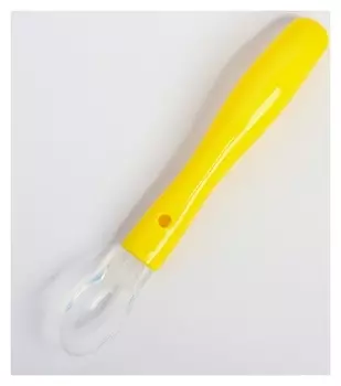 Ложка детская для кормления силиконовая, от 5 мес., цвет жёлтый