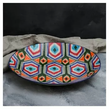 Ляган круглый «Атлас», 41 см, риштанская роспись