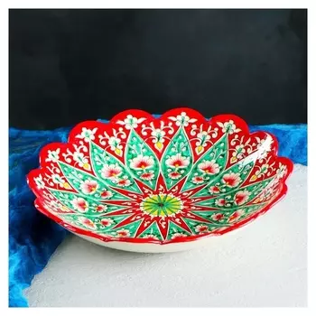 Ляган круглый глубокий 33см, красный