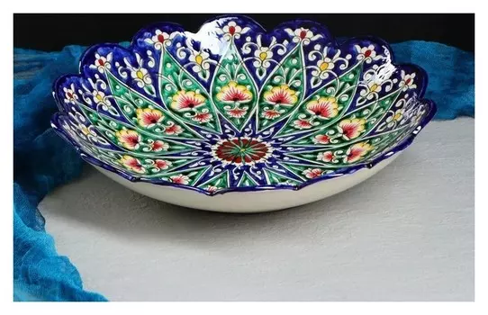 Ляган круглый глубокий 33см, синий