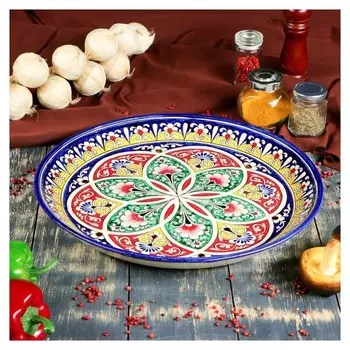 Ляган круглый Расписные узоры, 36 см