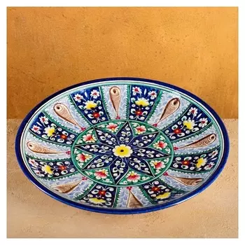 Ляган круглый риштанская керамика 31см