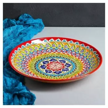 Ляган круглый риштанская керамика 32см